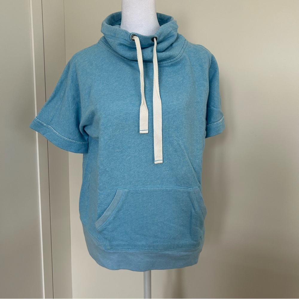 Joe Fresh Vintage Sweatshirt Short sleeve Cowl neck Y2K Blue Womens Large